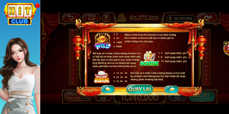 luật quay hũ thần tài Hit club