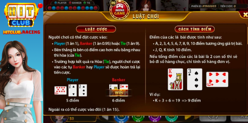 Luật rút bài Baccarat